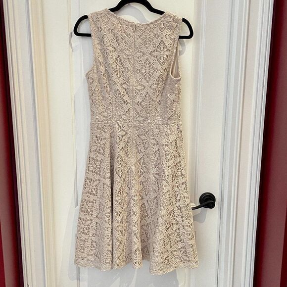 London Times Crocheted and Lined A-Line Dress, Size 8 - Picture 2 of 10